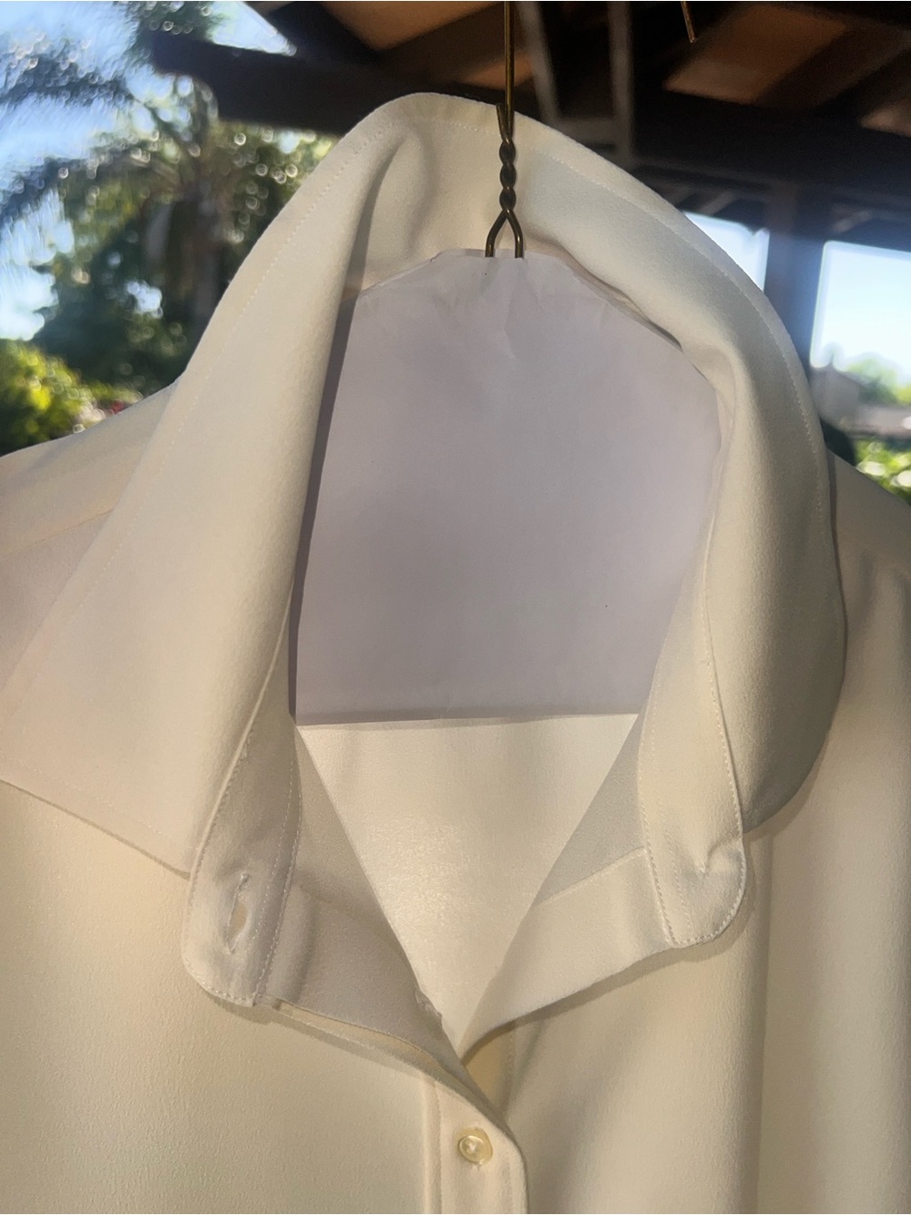 “The Signature Shirt”, Cream blouse, No Gape technology (Retail $160) - Picture 8 of 11